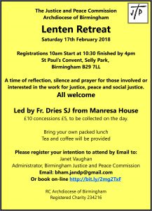 Lenten Retreat 2018 poster